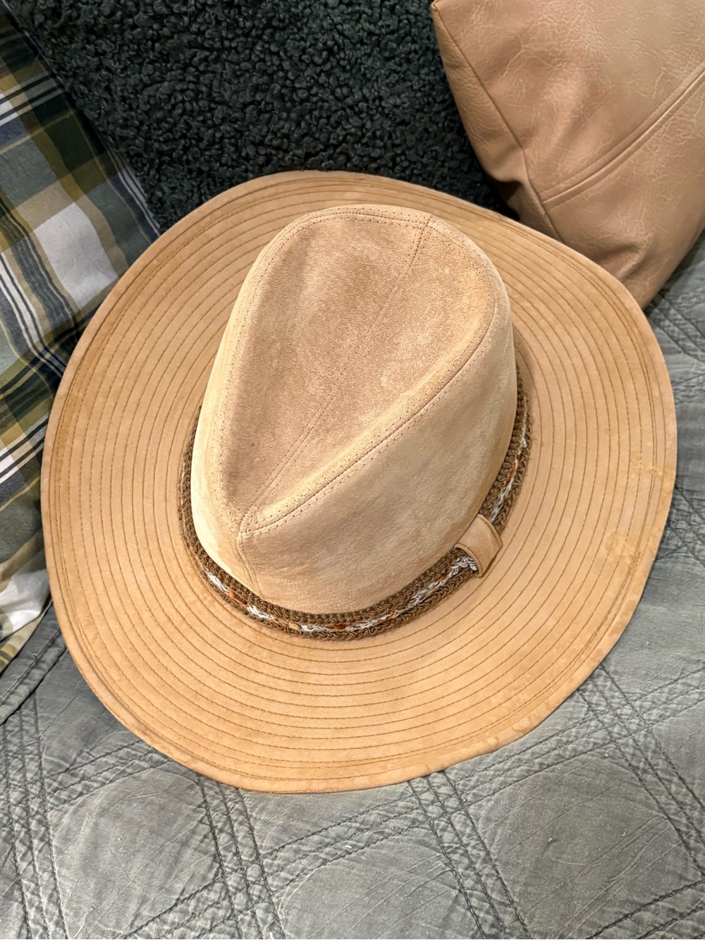 Vintage  Larry Mahan Hat Collection Suede Leather 7 3/8